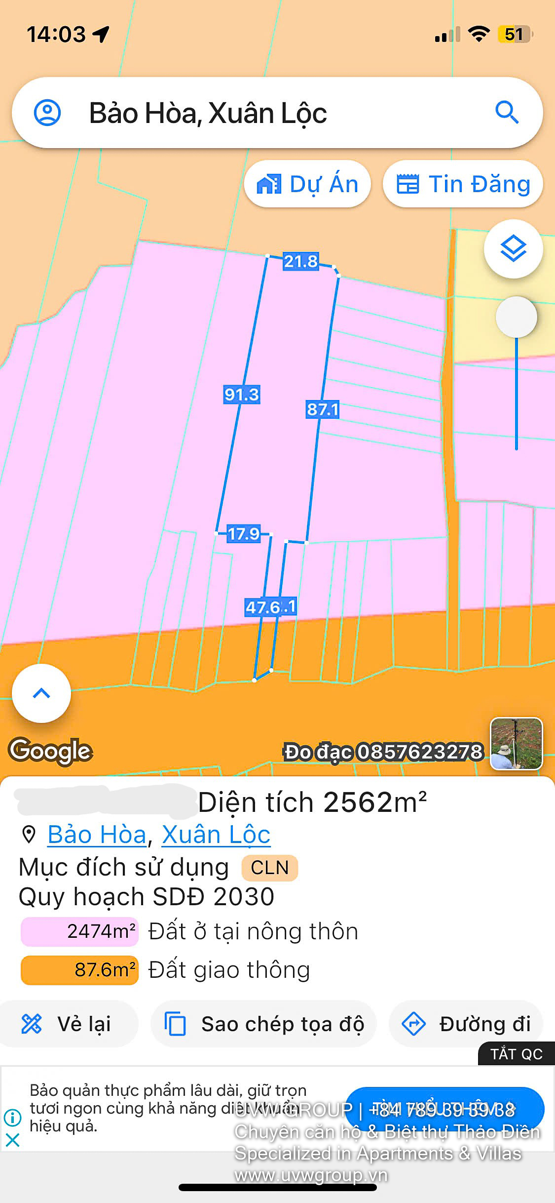 Investment Land with 1,700m² Residential Potential in Xuan Loc – 2,561m² | $228K 1