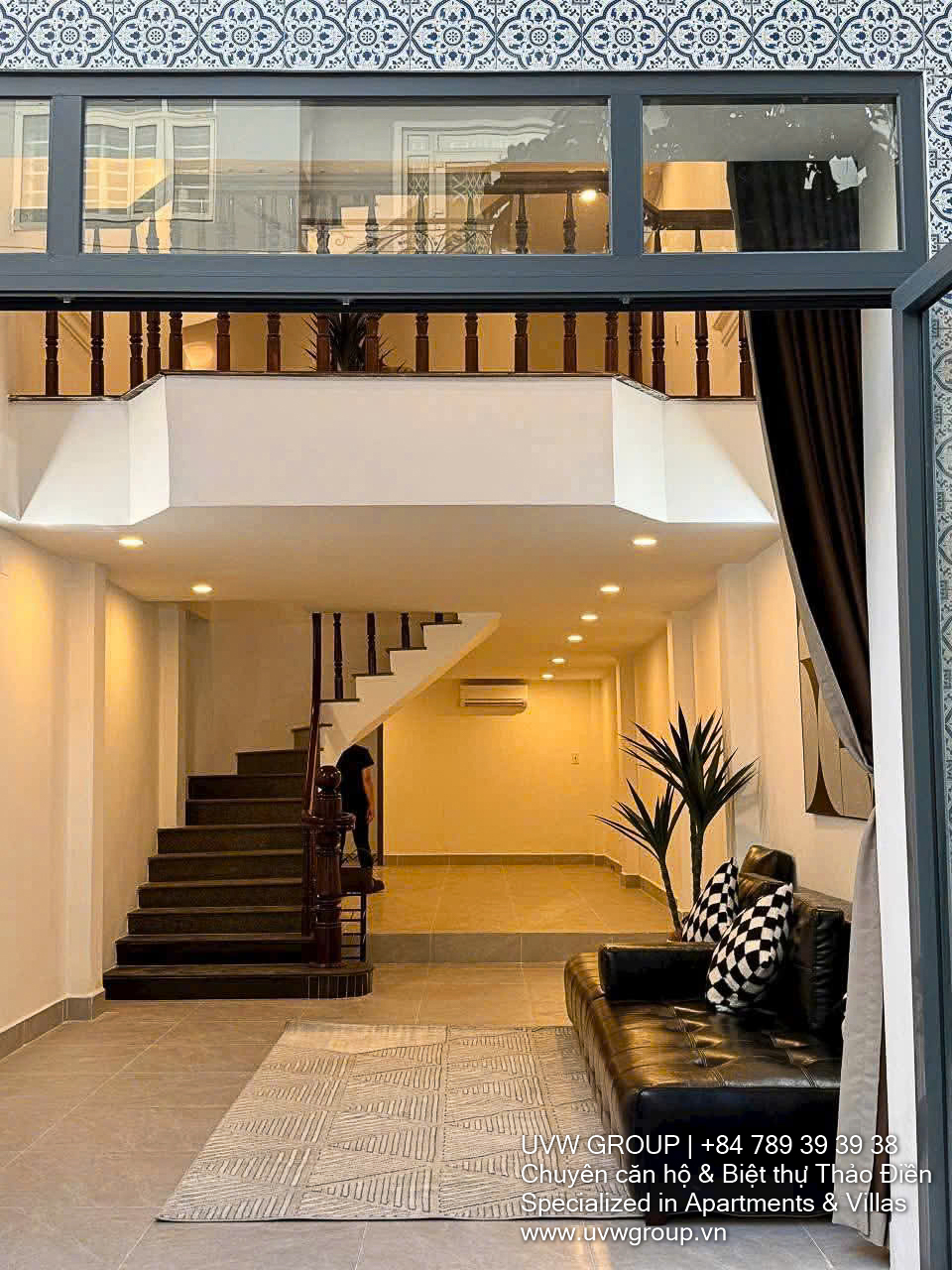 4-bedroom modern house for rent in Thao Dien with mezzanine and 5 bathrooms